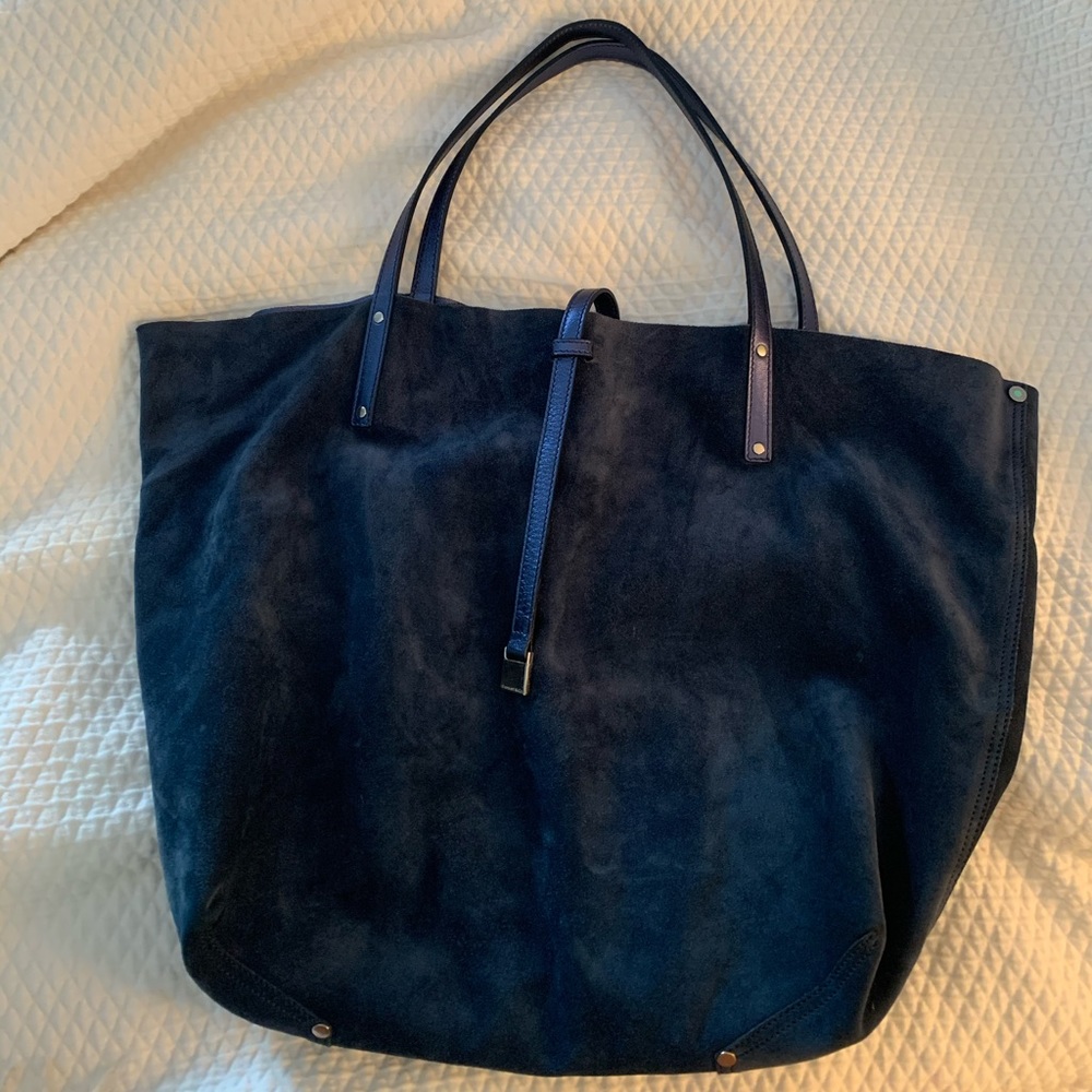 Tiffany & Co Blue Suede/Leather Reversible Tote